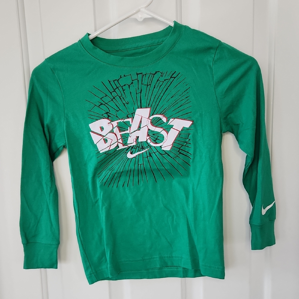 Nike Kids Green 'Beast' Graphic Long Sleeve Tee